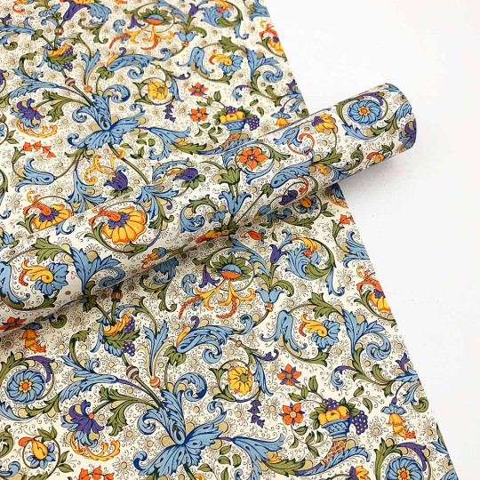 Orange Tone Dellarobia Florentine Print Paper ~ Rossi Italy